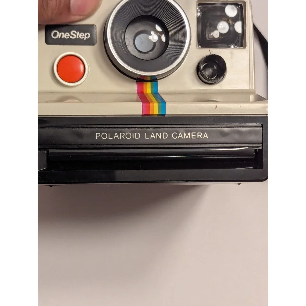 Vtg Polaroid SX70 One Step Land Camera Rainbow Stripe Retro Colorful Untested‎